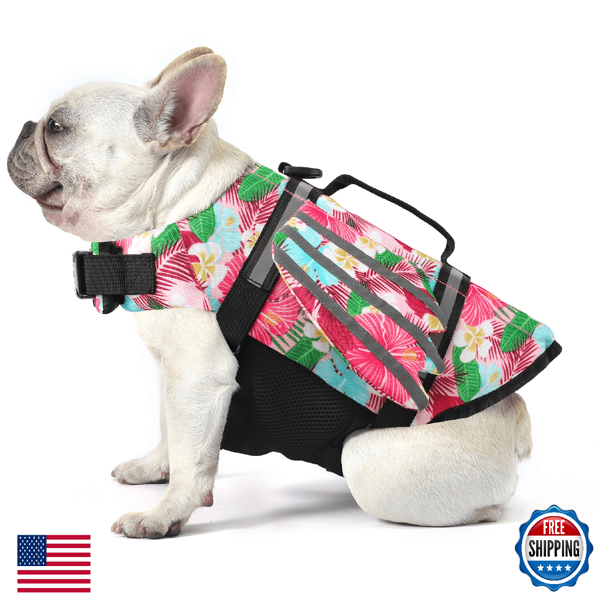 Petglad Dog Life Jacket Vest with Chin Float, Reflective & Rescue Handle - Image 1