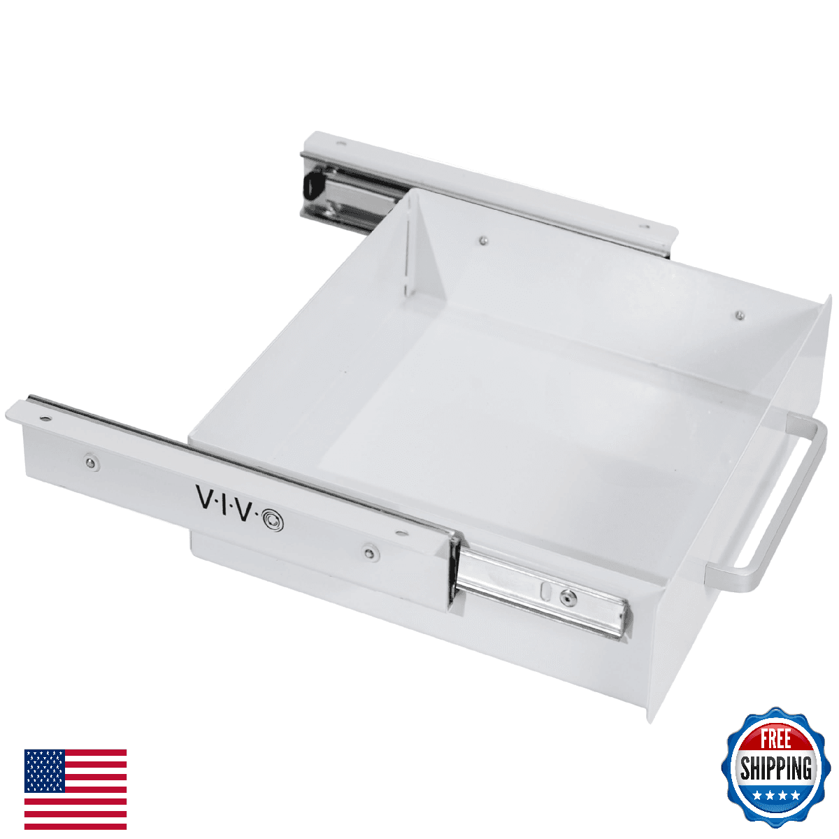VIVO 13" Under Desk Slide Out Storage Organizer Drawer White DESK-DRAWER-13W - Image 1