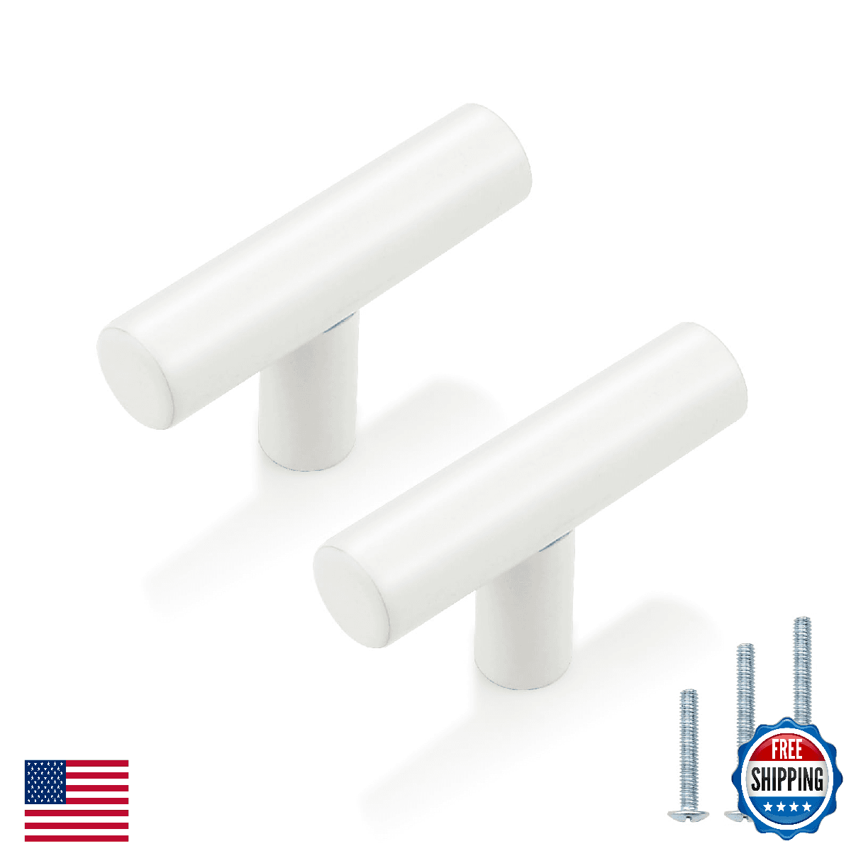 Probrico 20 Pack| Single Hole White Cabinet Knobs 2" Overall Length Kitchen Bath - Image 1