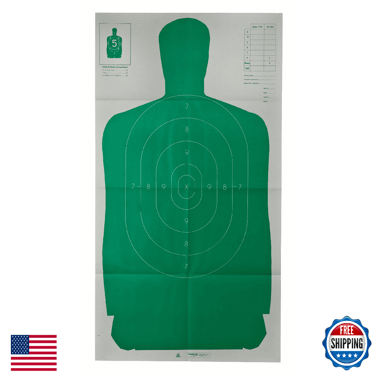 Champion B27FSA LE Silhouette Paper Target 24"x45" Green 10-Pack - Image 1