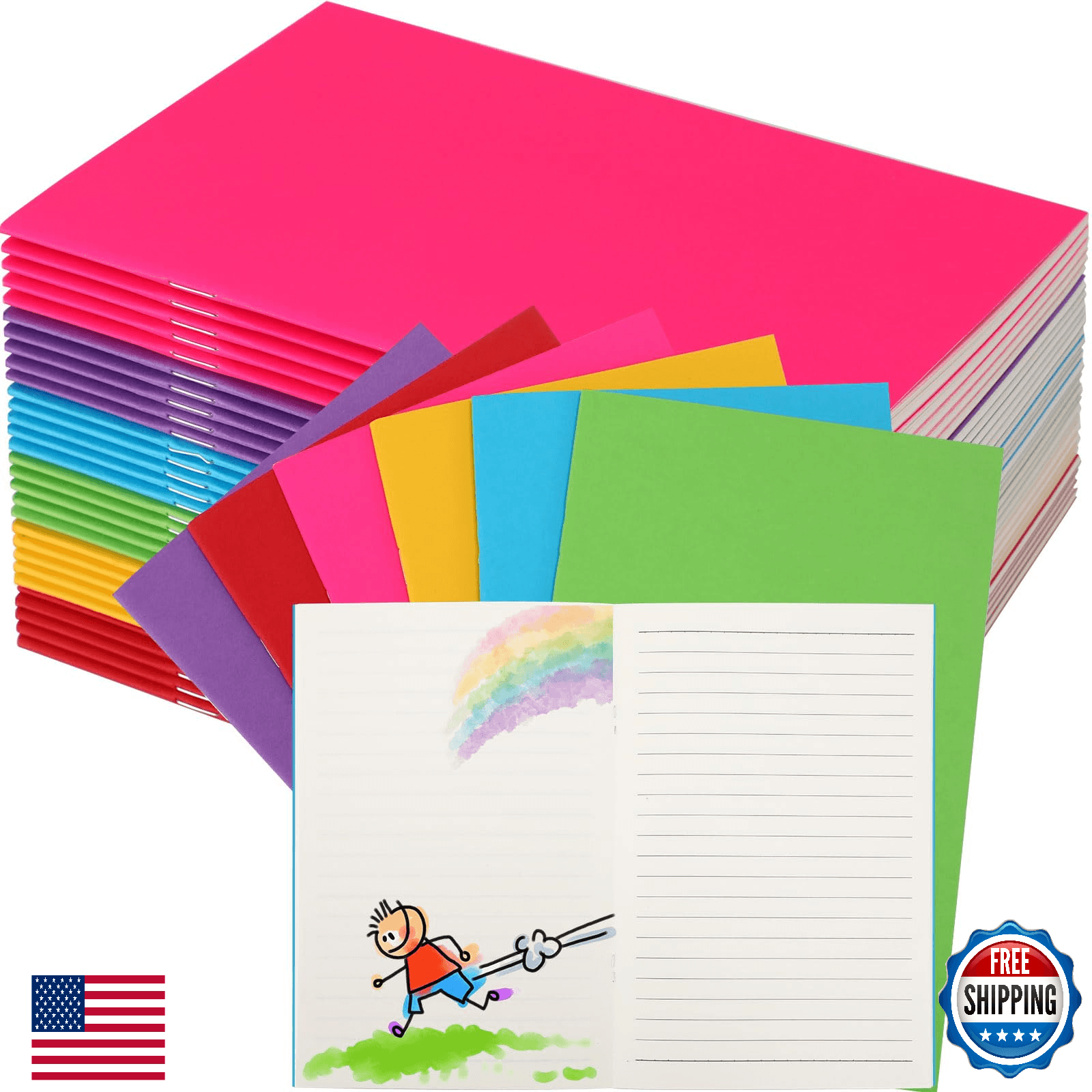 Gueevin 30 Pcs Blank Books to Write Stories Bulk Composition Notebooks Colorful - Image 1