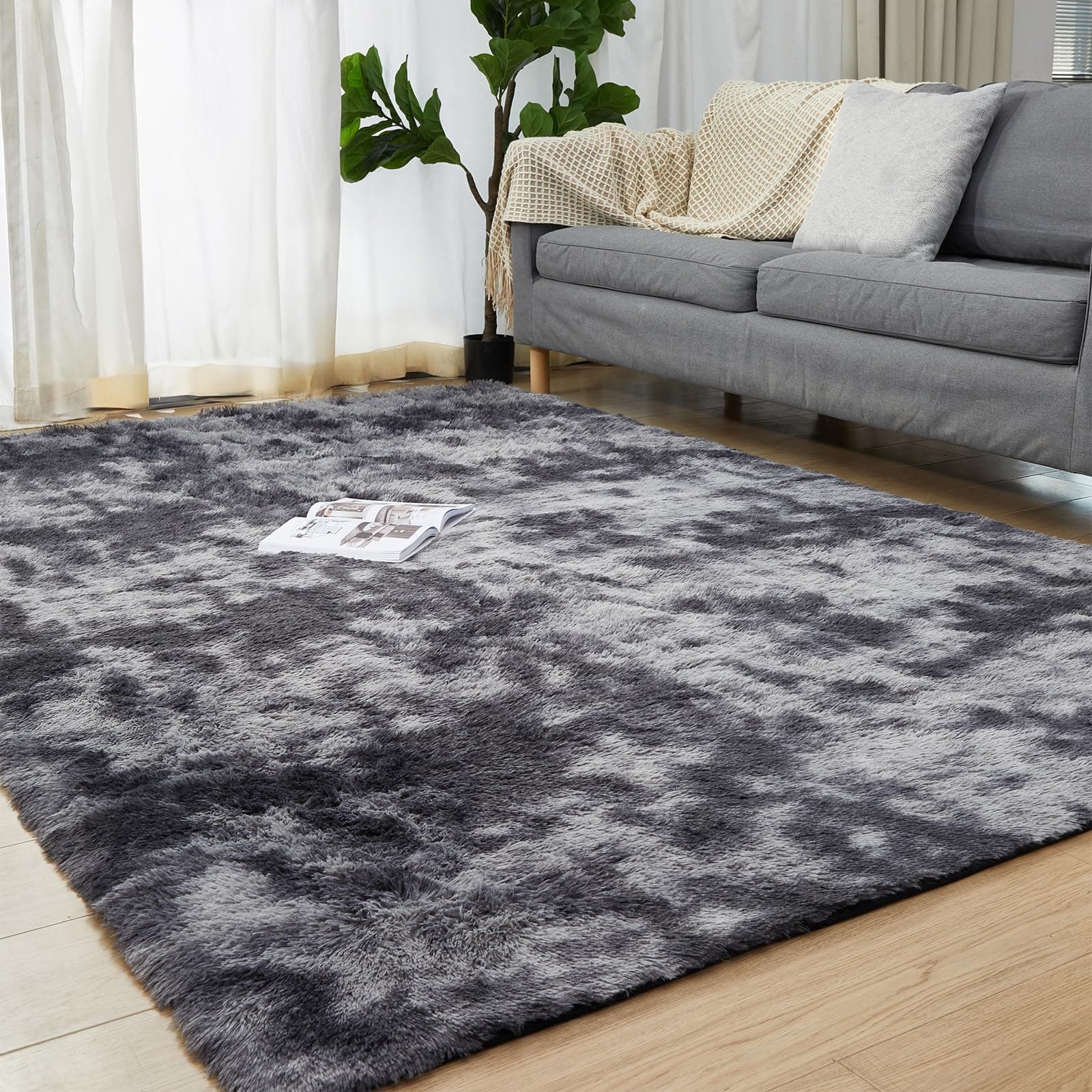 Humube Large 6x9 Area Rugs for Living Room, Indoor Shaggy Rugs for Bedroom, Anti - Image 1