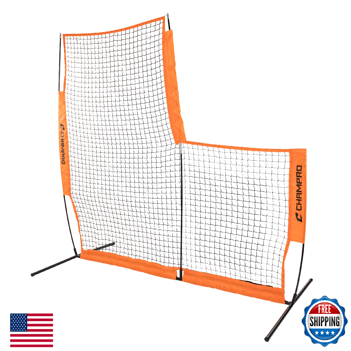CHAMPRO MVP Portable L-Screen Baseball Softball Pitcher Protective Net - Image 1