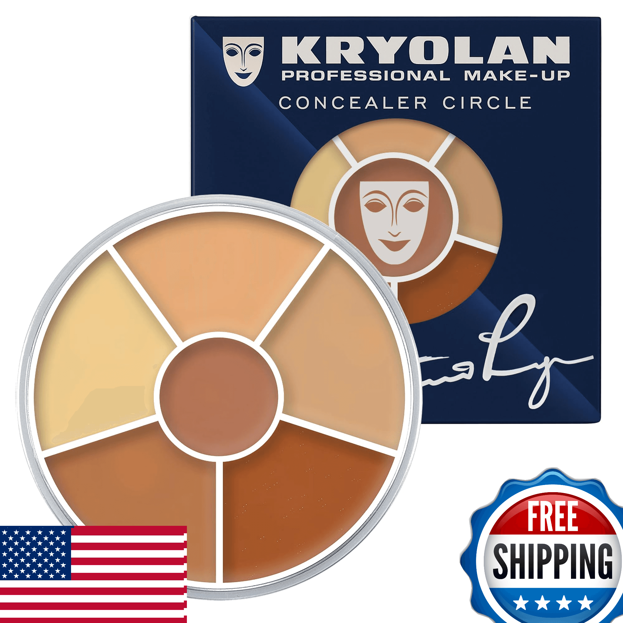 Kryolan Concealer Circle No.4 Full Coverage 6-Color Cream Palette - Image 1