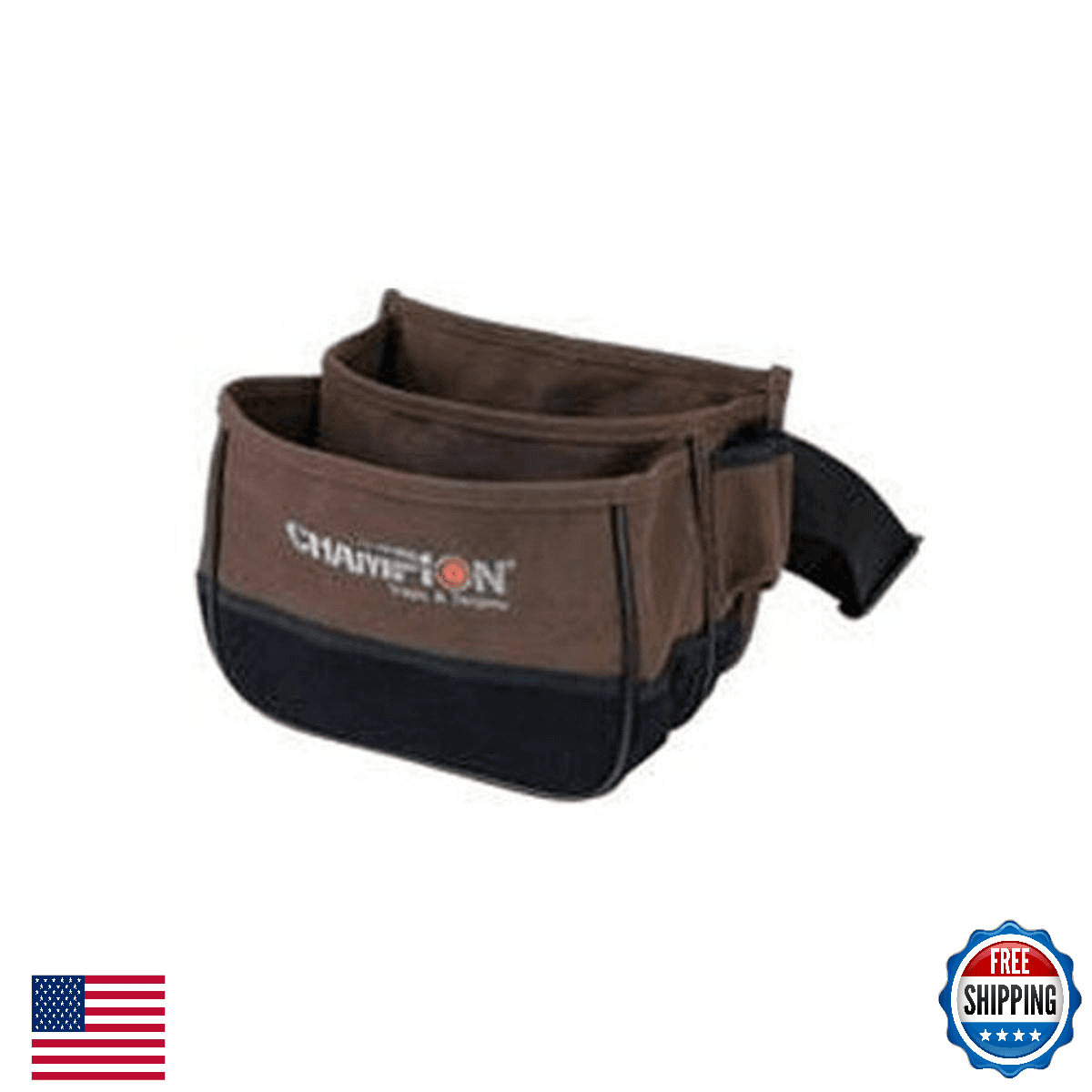 Champion Traps/Targets 45852 Double Box Shell Pouch Brown - Trapshooting - Image 1