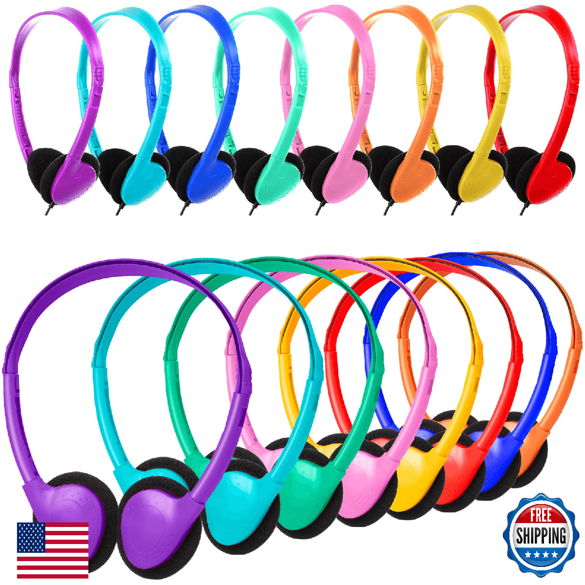 TJZXGUI Classroom Headphones Bulk 24 Pack for Kids Children On Ear Comfy Swivel - Image 1