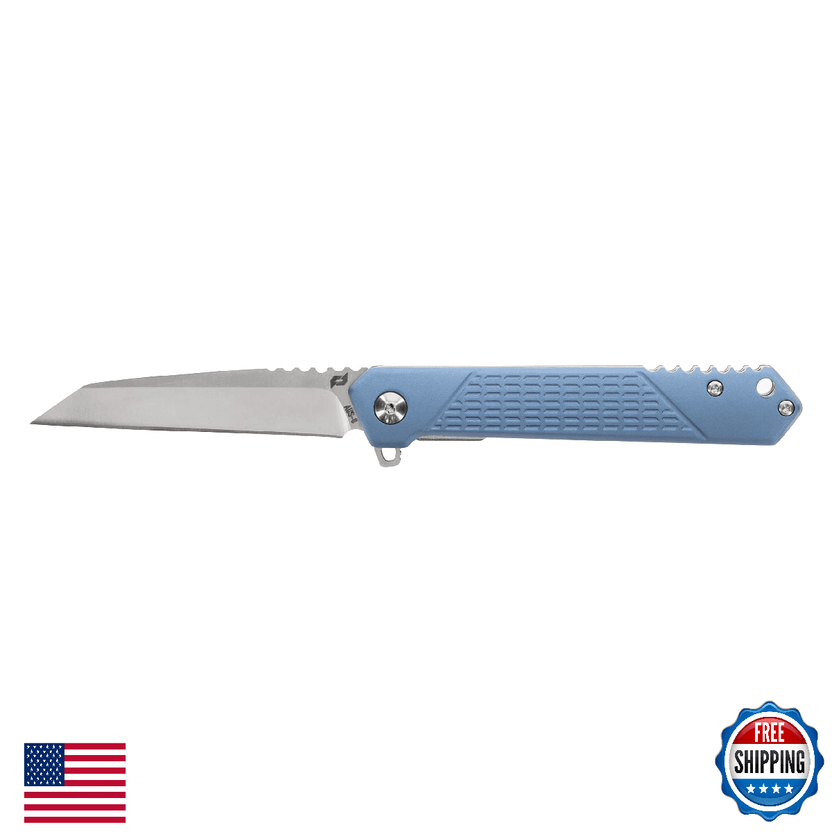 Schrade Delta Class Inert 7.5in EDC Knife AUS-8 Steel Aluminum Handle Blue - Image 1