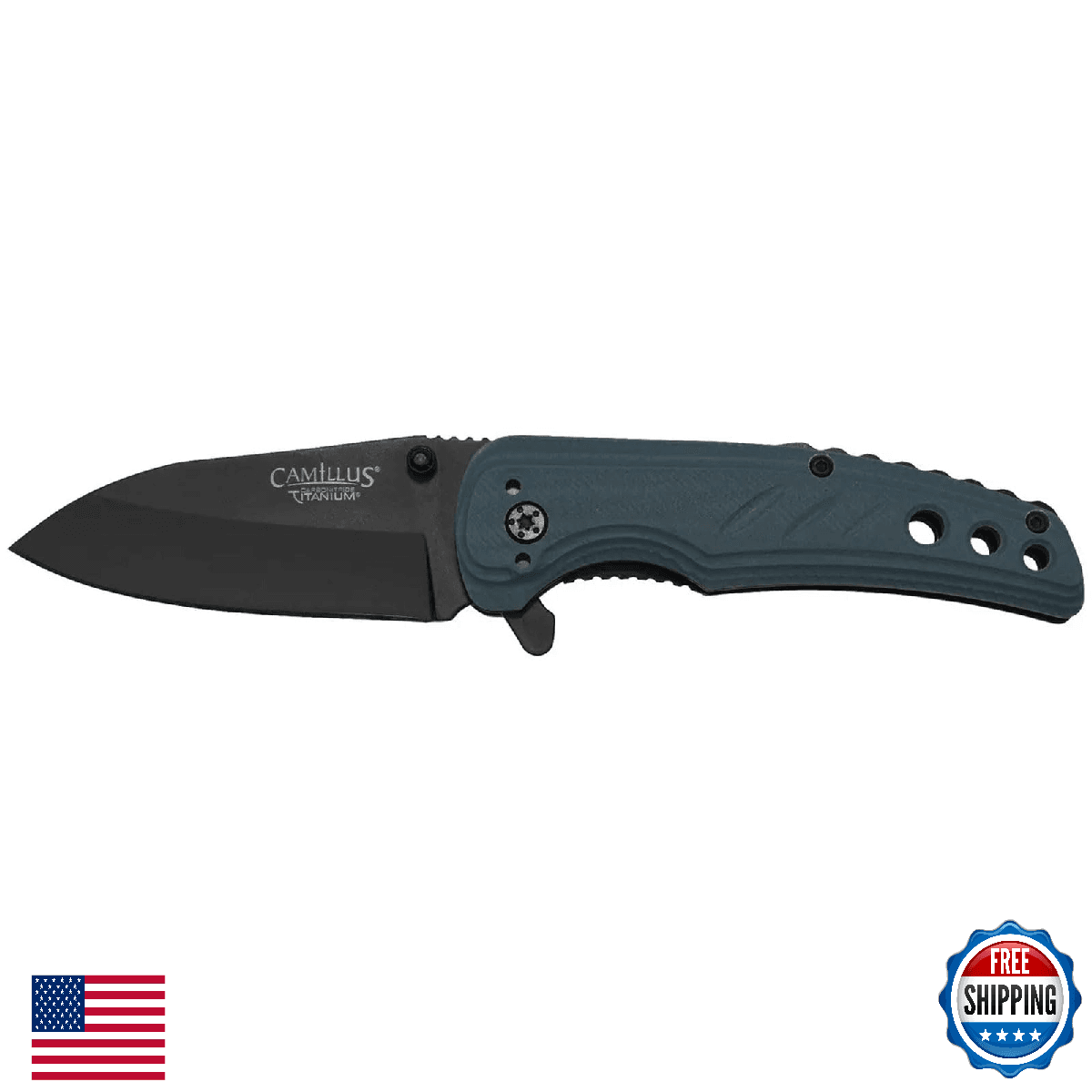 Camillus Impulse II 7.75" Folding Knife AUS-8 Carbonitride Titanium Blade - Image 1