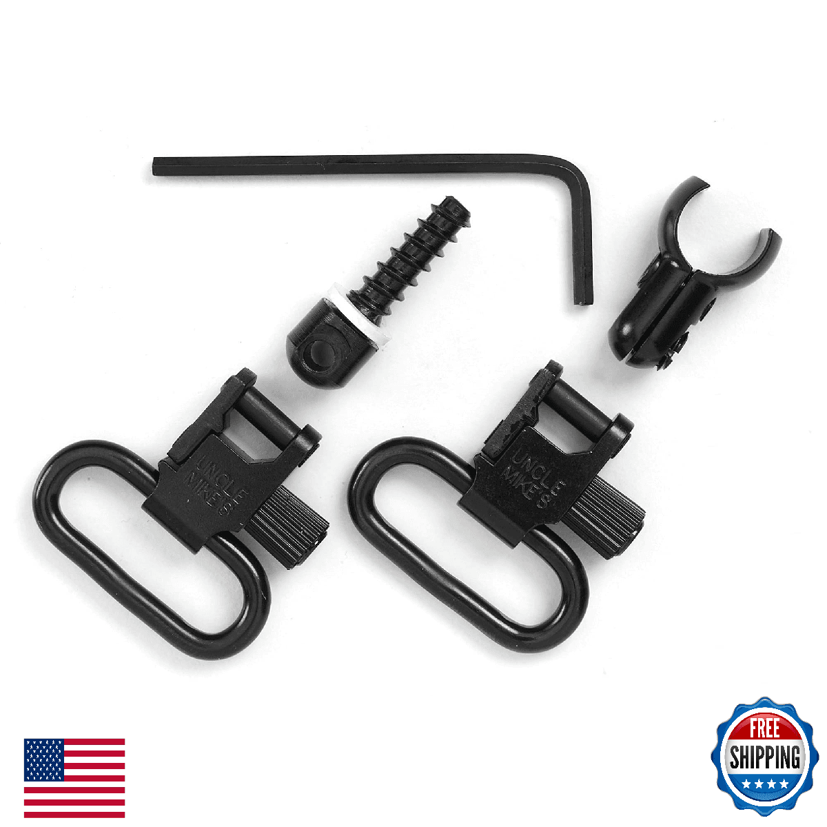 Uncle Mike's Quick Detach .22 Tube Mag Band Sling Swivels Blued 1 inch - Image 1