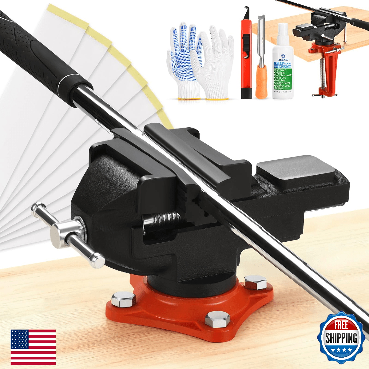 AugFir 2-in-1 Golf Grip Kit for Regripping Golf Clubs, Portable Golf Club Regrip - Image 1