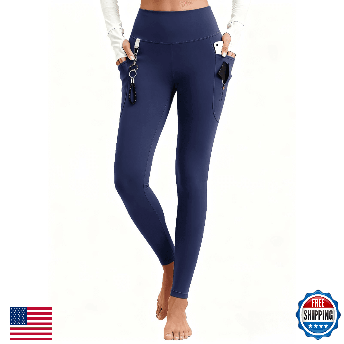 Emlovm Fleece Lined Leggings for Women, Snow Pants Waterproof Hiking Thermal Win - Image 1