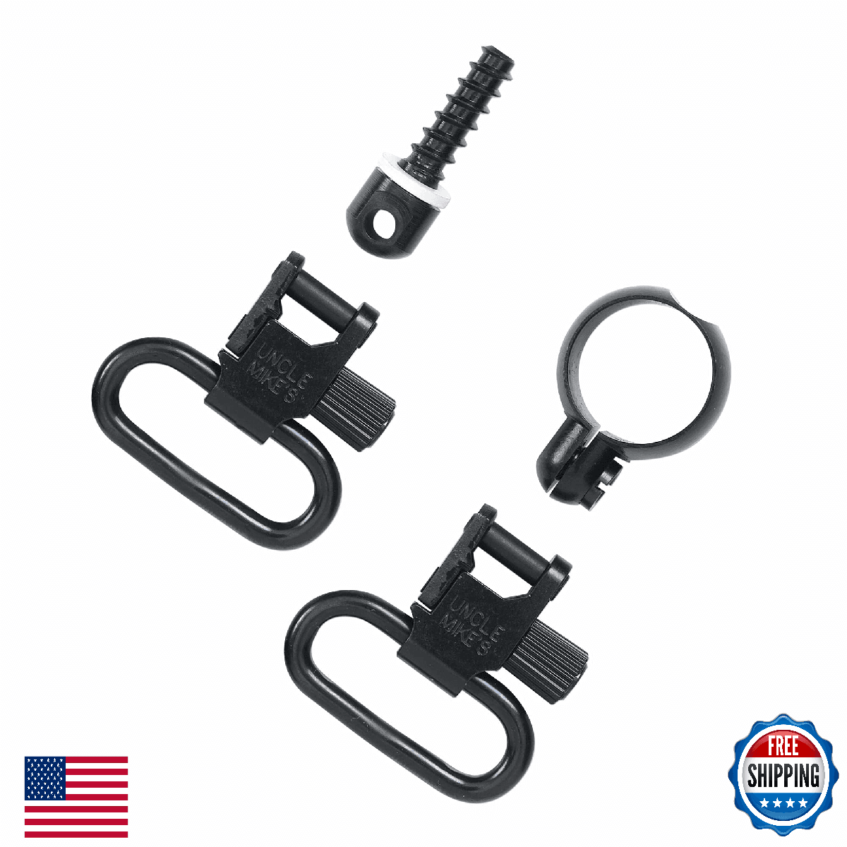 Uncle Mike's 115 RF Blued 1", .22 Band, Clam QD Super Swivel Full B - Image 1
