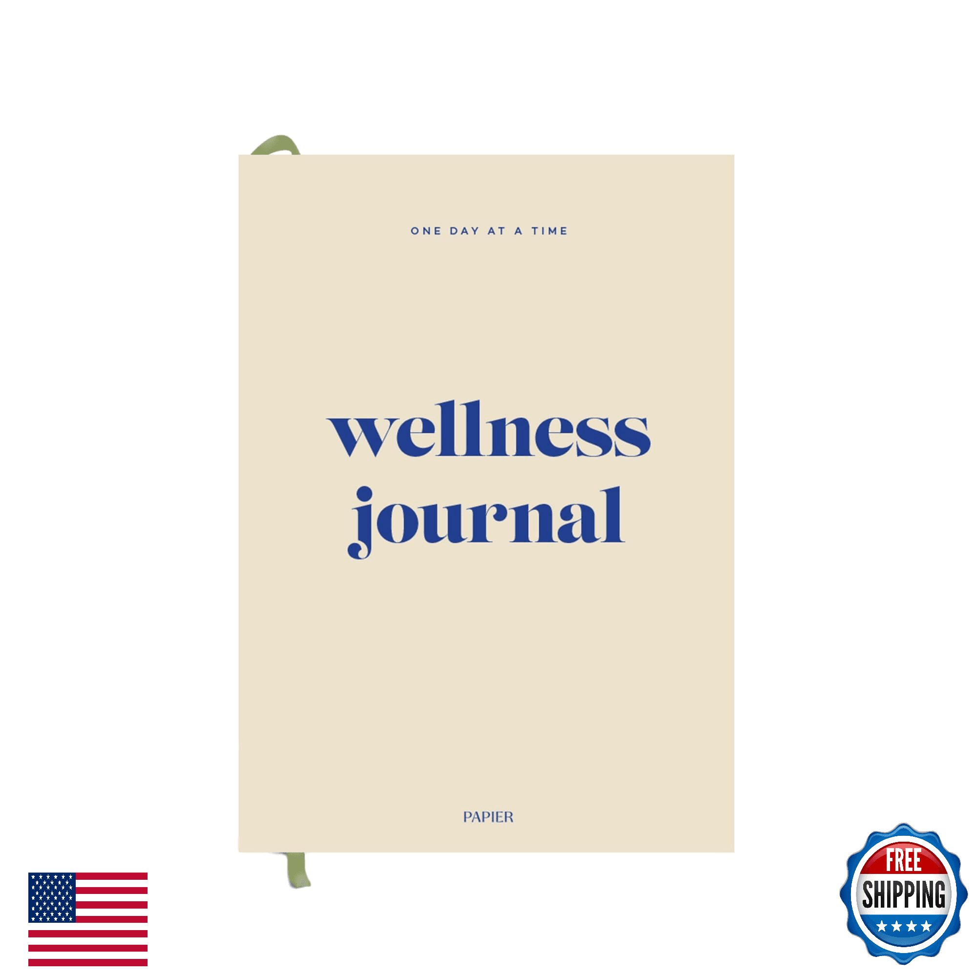 Papier Daily Wellness Journal Diary - Beige, 8.46"L x 6.02"W | Hardback Cover We - Image 1