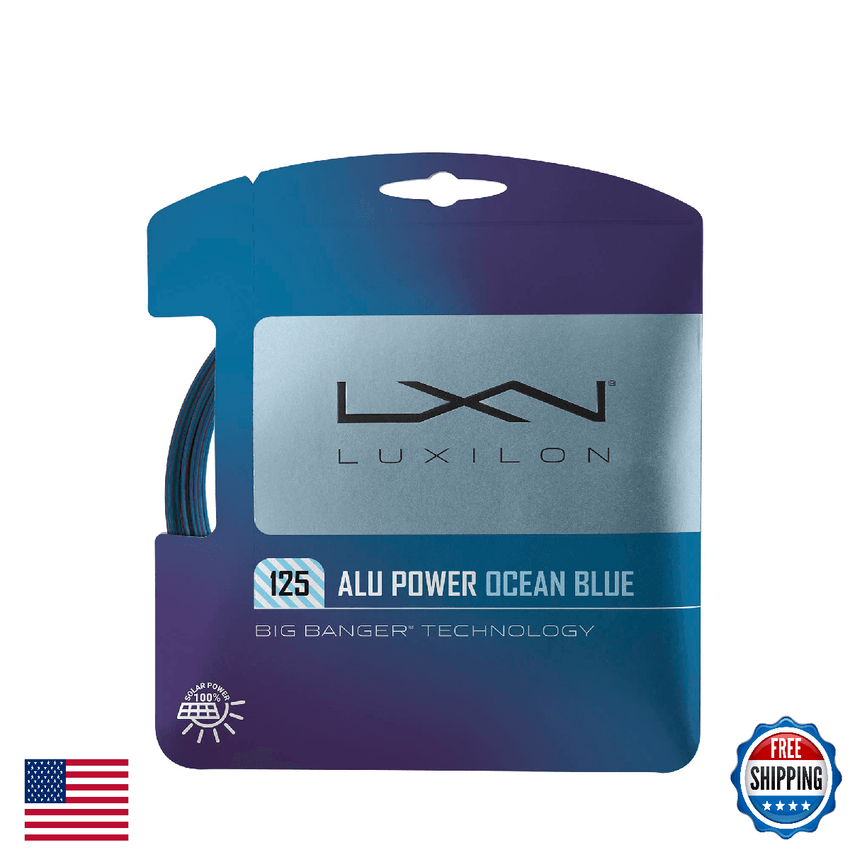Luxilon ALU Power 125 Tennis String Set - Ocean Blue - Image 1