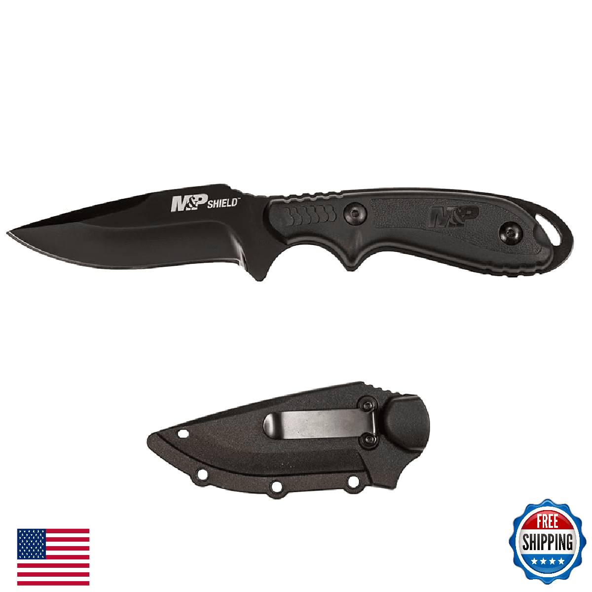 Smith & Wesson M&P Shield 7.5" S.S. Full Tang Fixed Blade Knife 3" Clip Point - Image 1