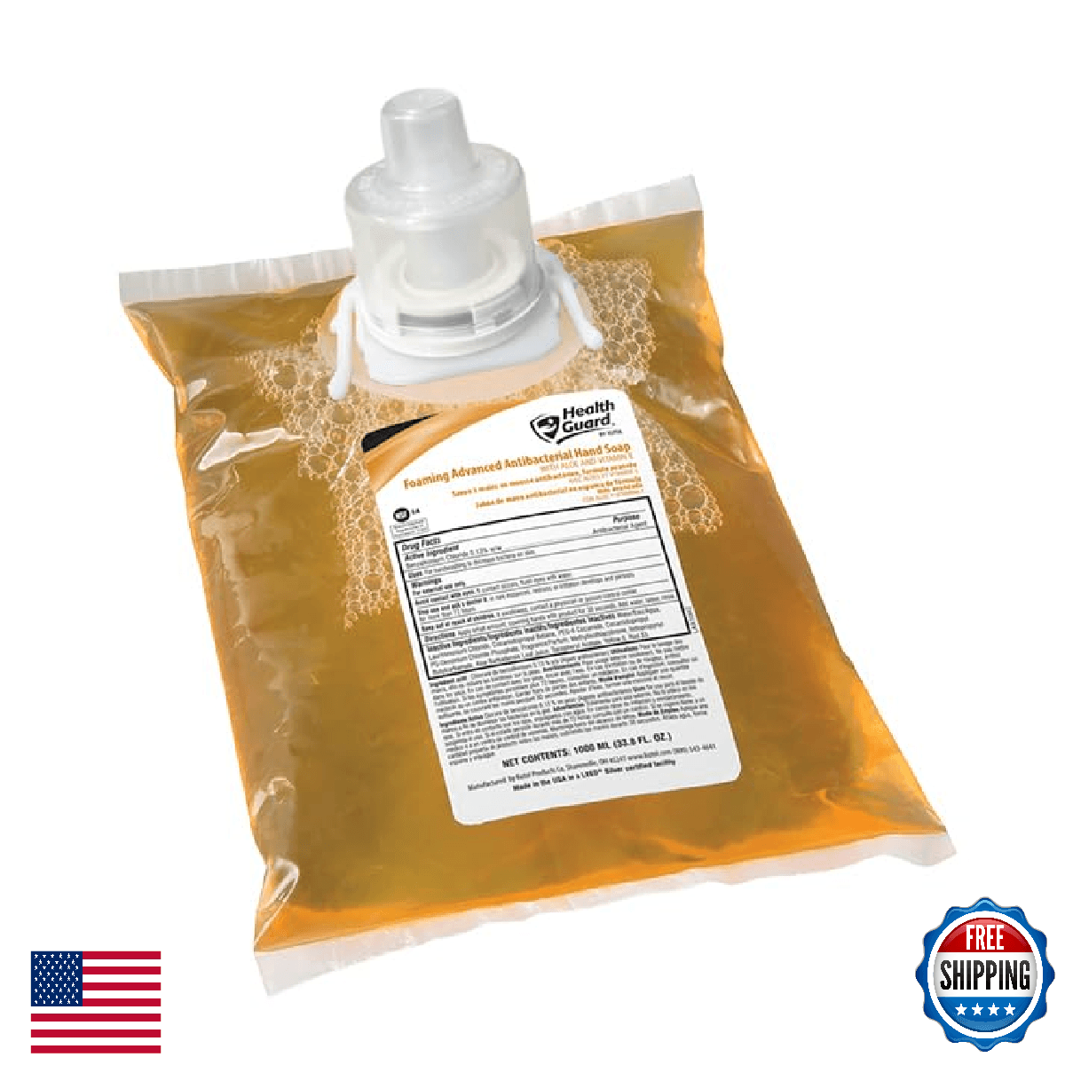 Health Guard Foaming Antibacterial Hand Soap 4x1000mL Refill Dispenser Compatibl - Image 1