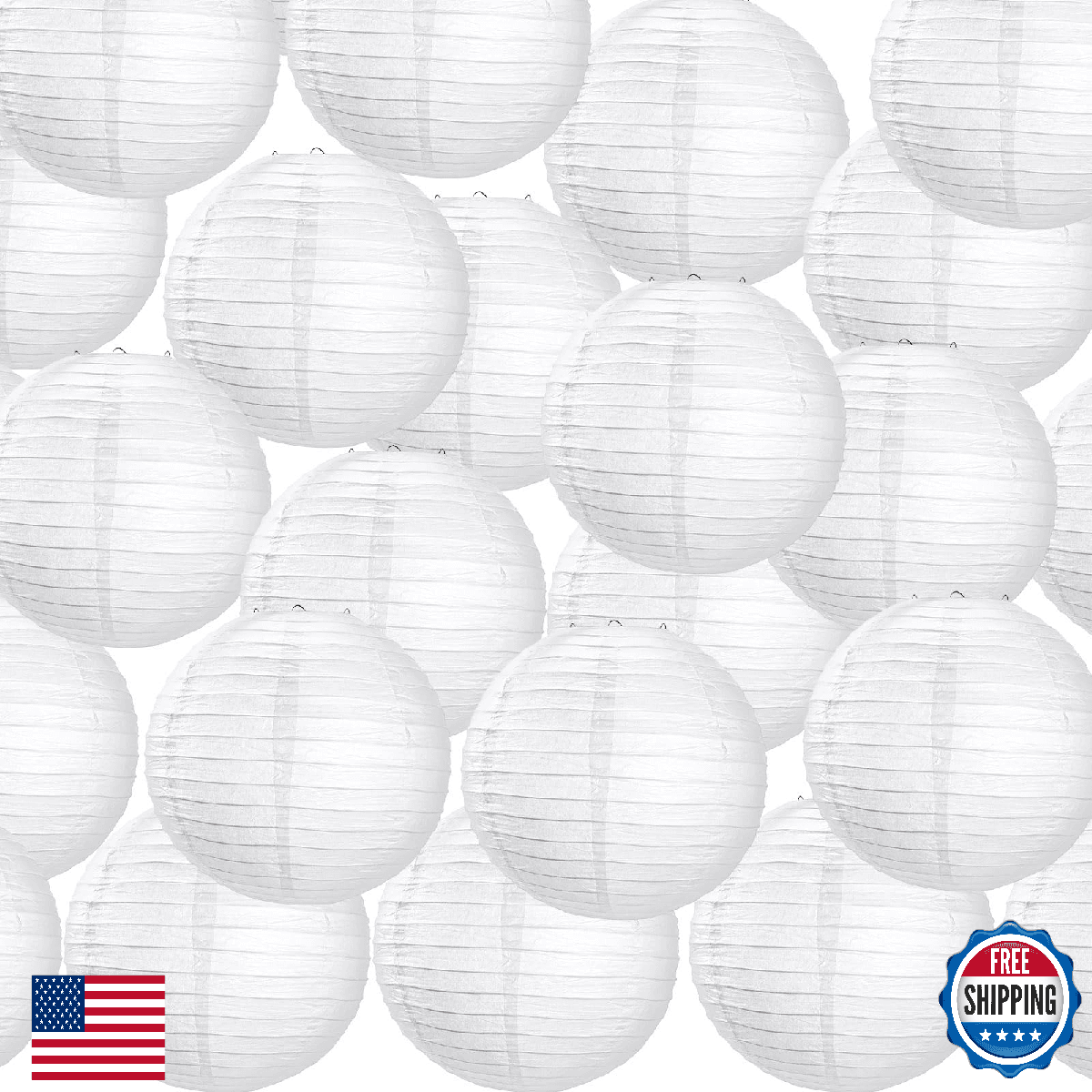 Treela 30-Pack 6" White Chinese Japanese Paper Lanterns Decorative Hanging - Image 1