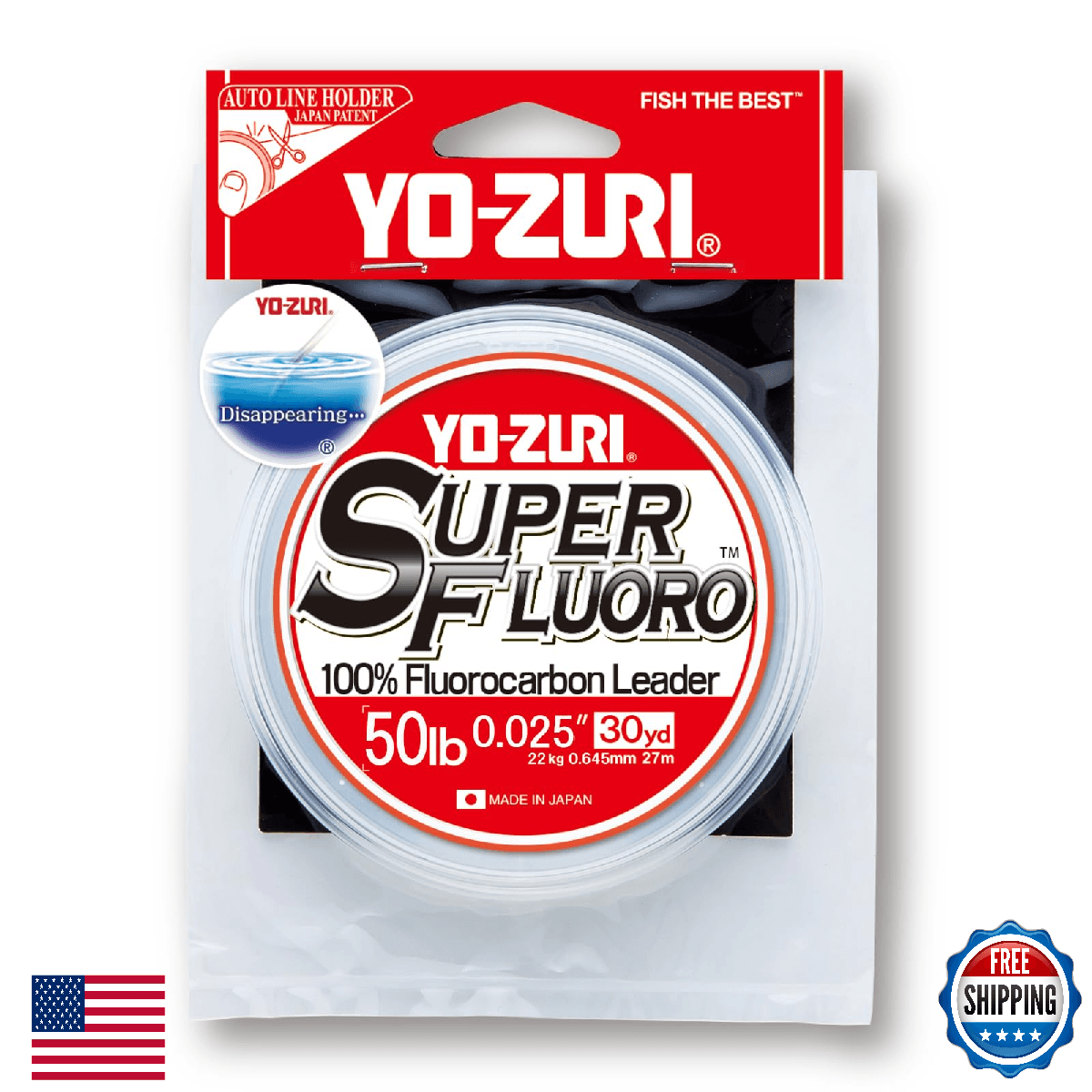 Yo-Zuri SuperFluoro 50LB 30YD Natural Clear Fluorocarbon Fishing Leader - Image 1
