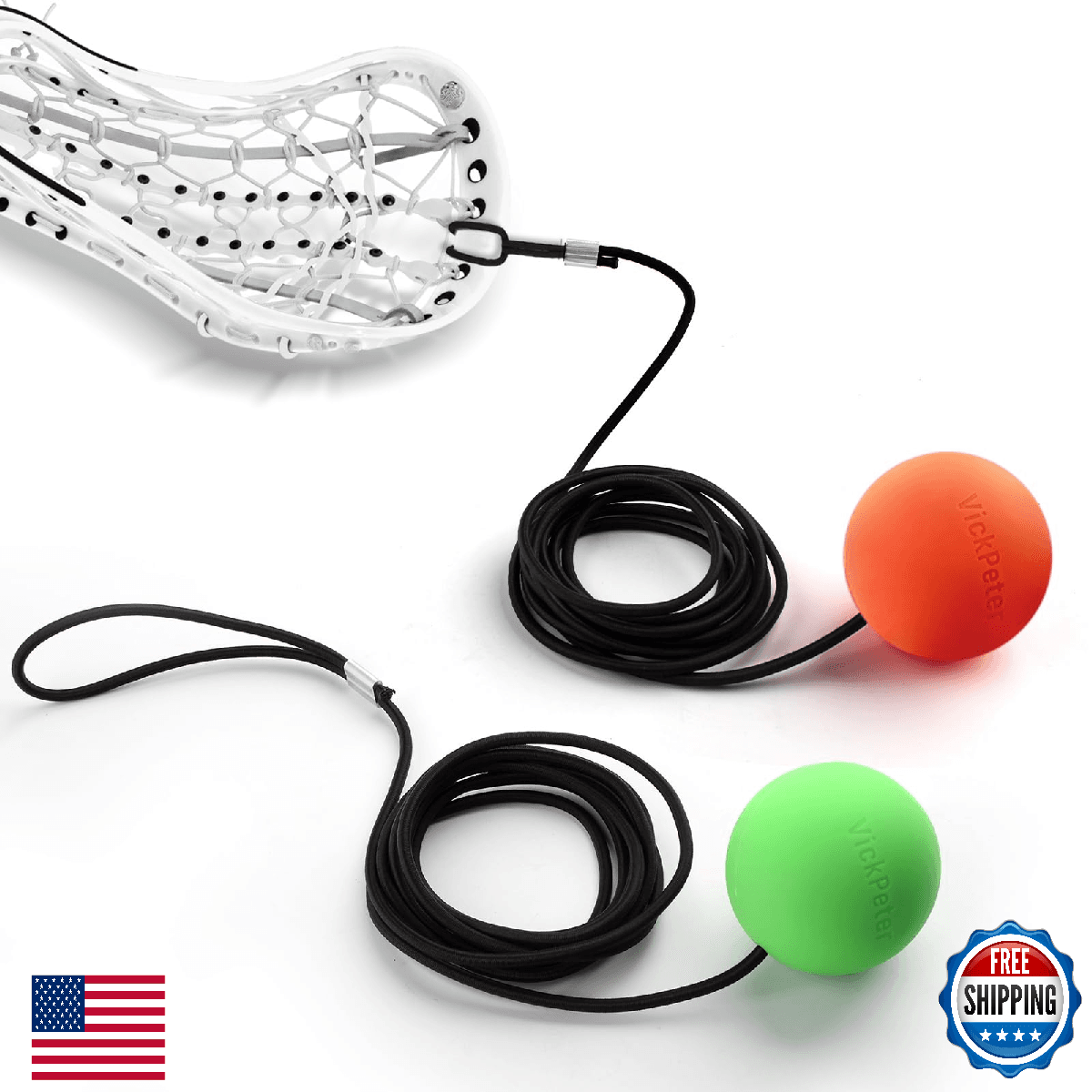 VICKPETER Lacrosse Rebounder Training Equipment - LED Balls for All Sticks - Image 1