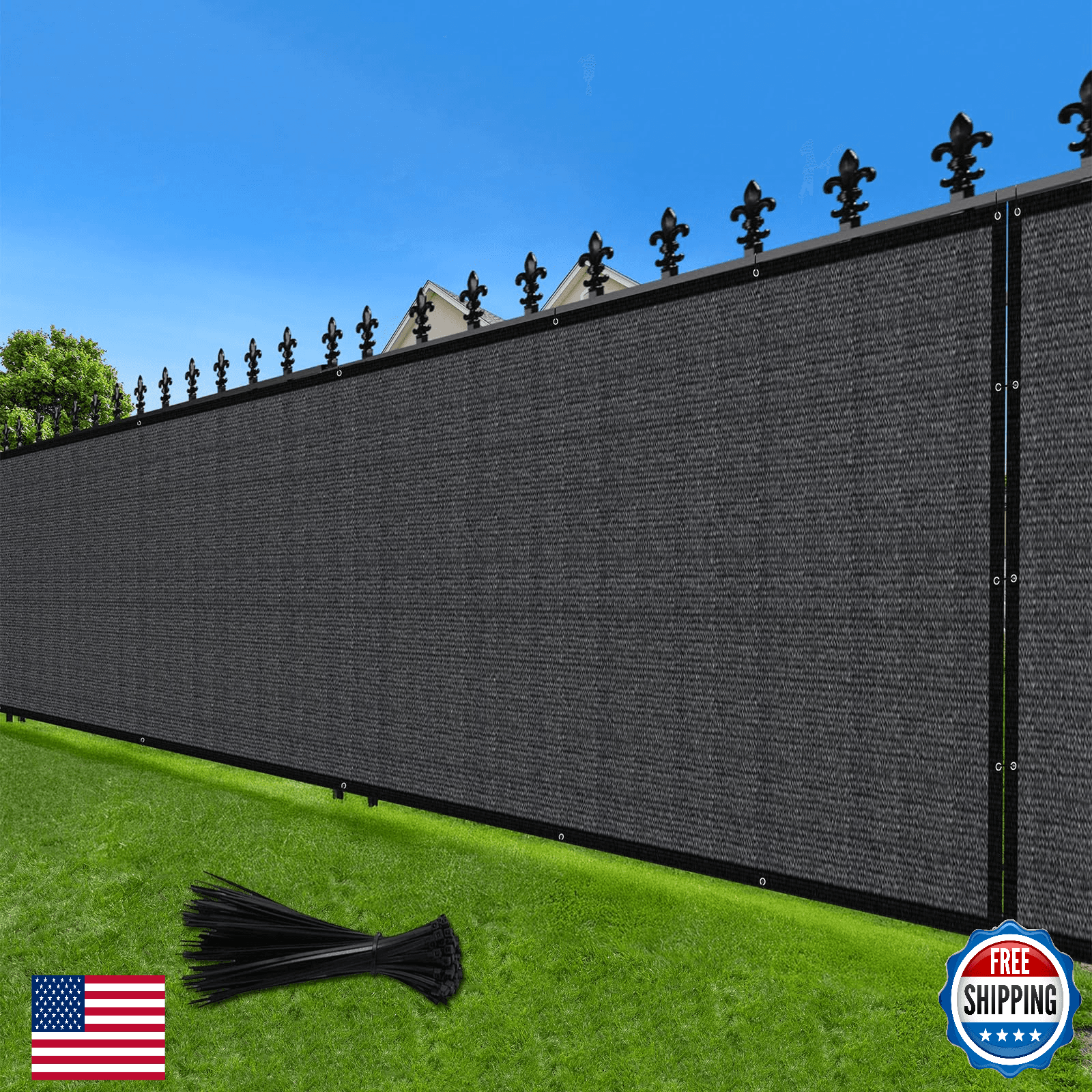 LOVE STORY 6'x 50' Fence Privacy Screen Panel Outdoor Mesh Fence Covers with Gro - Image 1