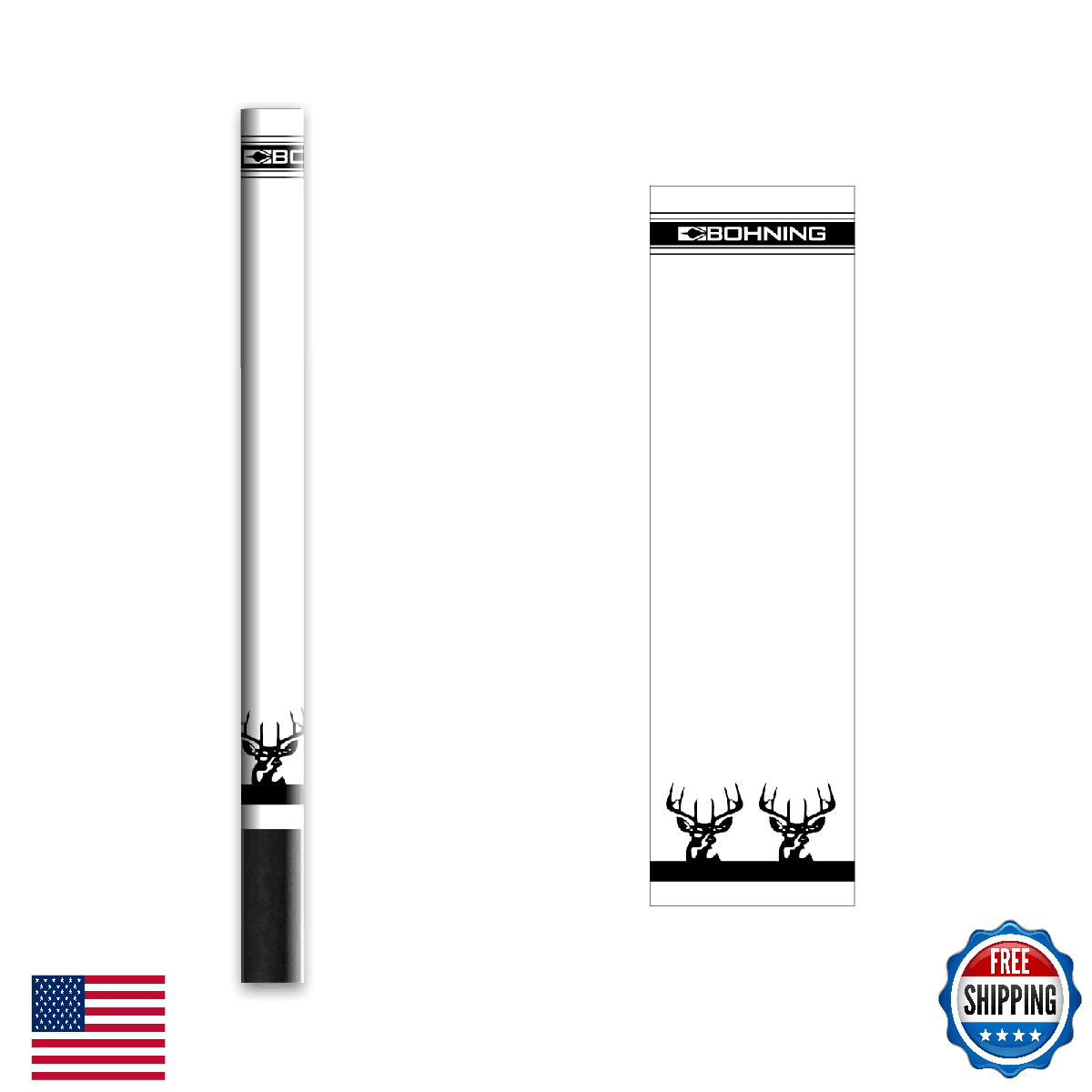 Bohning 4" Traditional Arrow Wraps Standard White Deer 12pk - Image 1