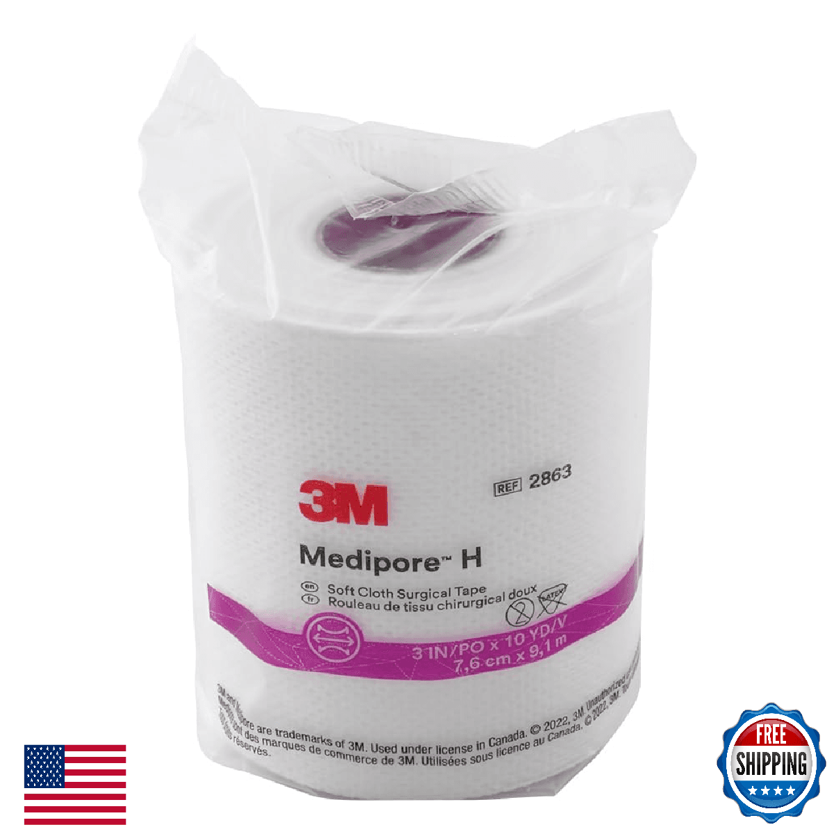 3M Medipore H Perforated Medical Tape 3" x 10 Yd 2863, 12 Rolls, 1 /Roll - Image 1