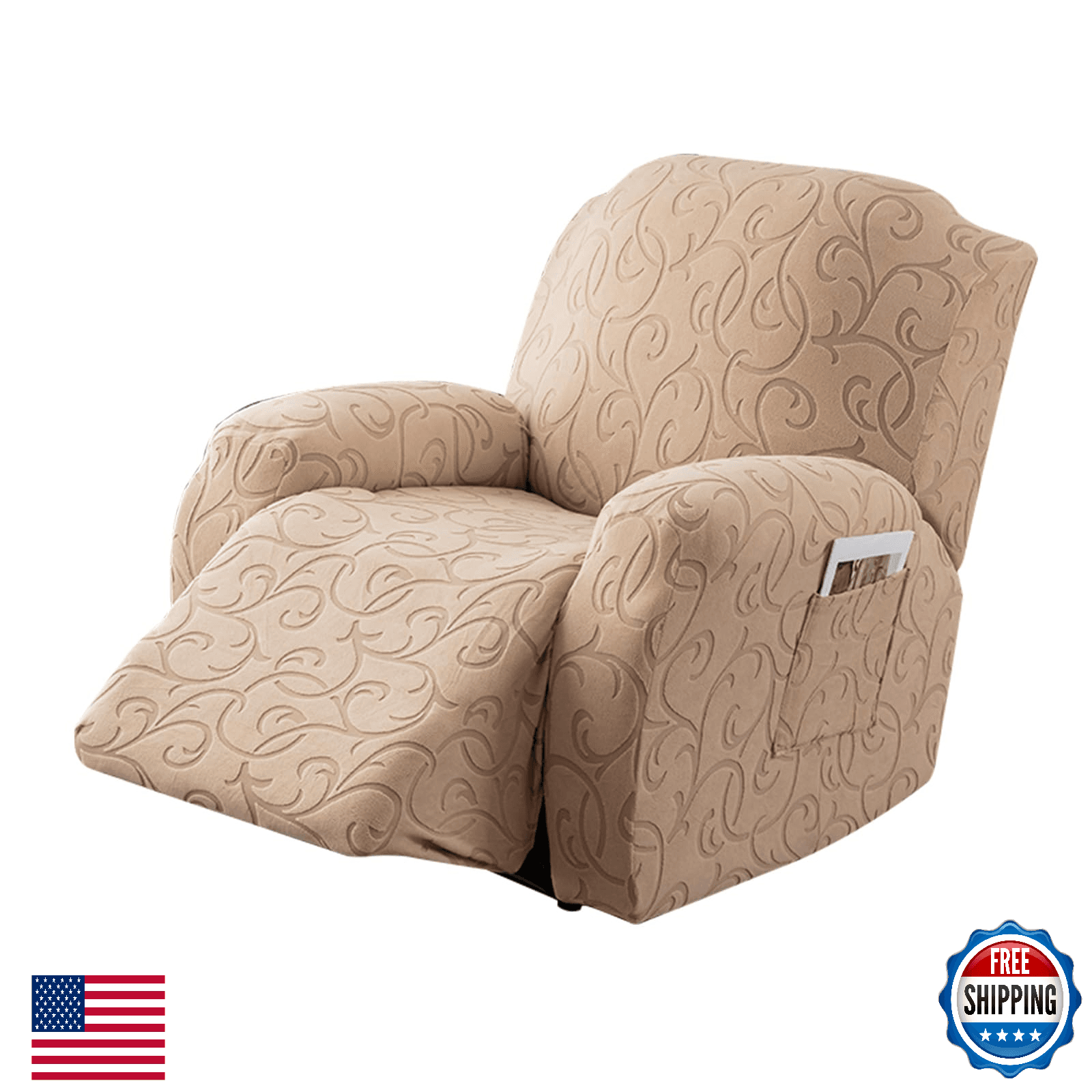 YUEANG 4 Pcs Recliner Cover Stretch Sofa Slipcover for Manual/Electric Recliners - Image 1