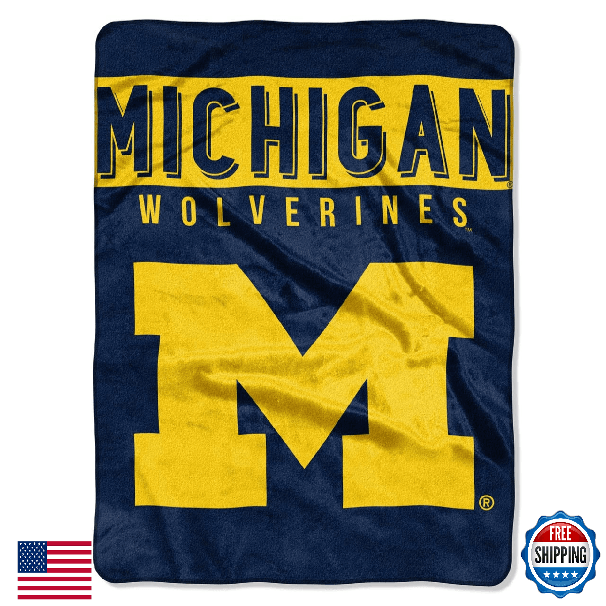 Northwest NCAA Michigan Wolverines Raschel Throw Blanket, 60" x 80" - Image 1