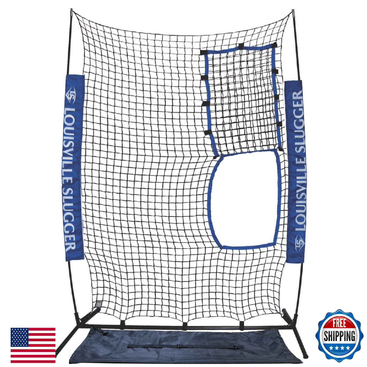Louisville Slugger Flex Screen, Blue/Black, 7x5 ft, Pitching Machine Net - Image 1