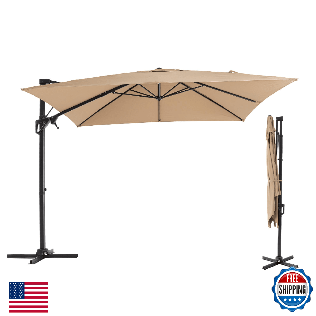 COSIEST 10x13Ft Cantilever Patio Umbrella, Large Rectangle Offset Umbrellas with - Image 1