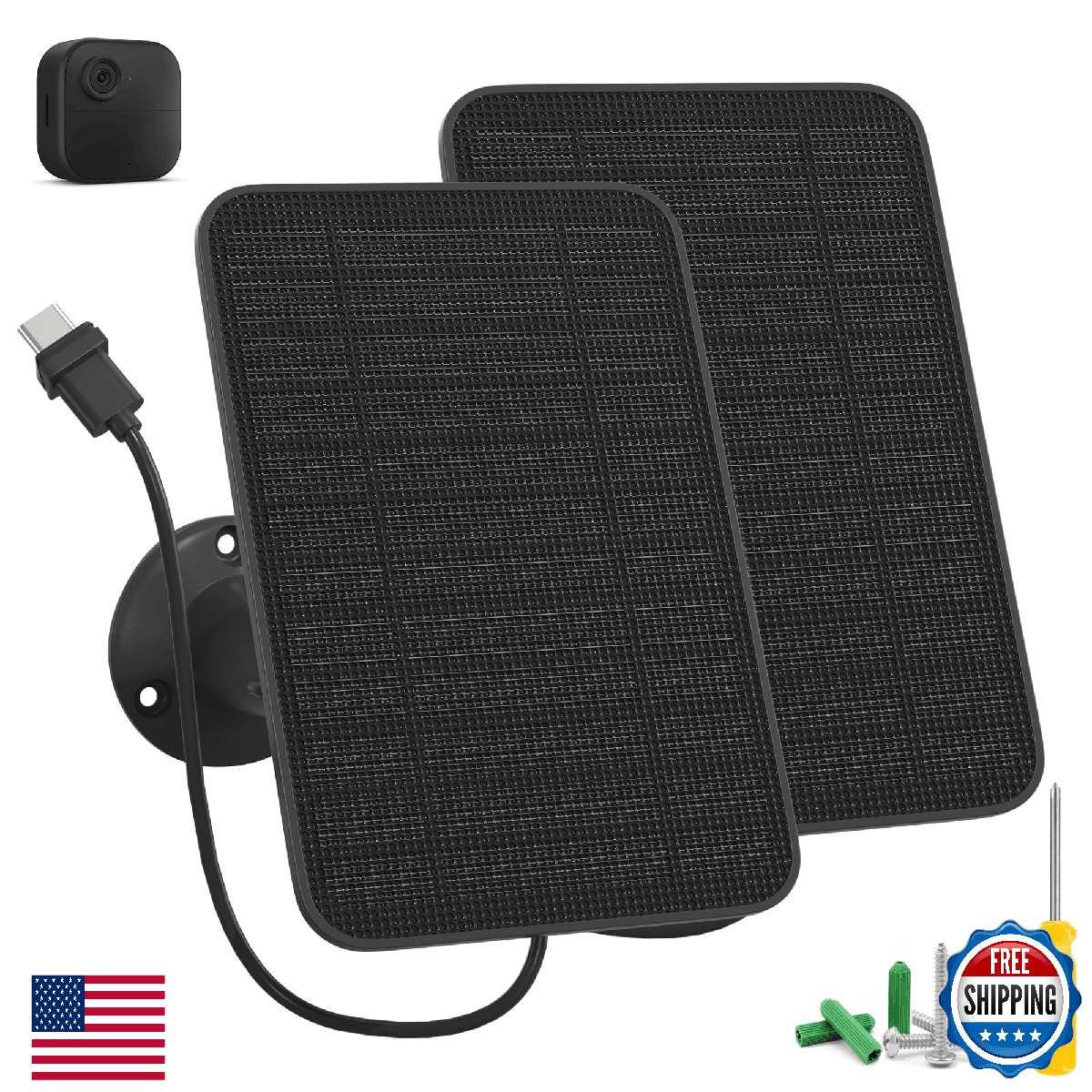 5W Solar Panel for Blink Camera Outdoor, Solar Panel Charger Compatible with Bli - Image 1