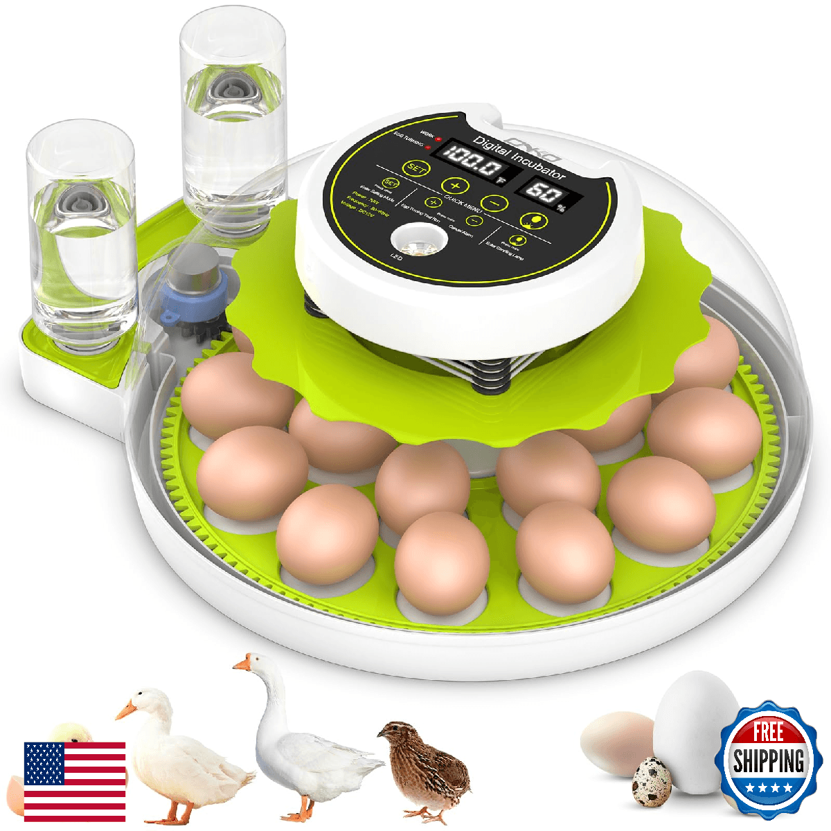 Egg Incubator with Automatic Egg Turning and Humidity Control, Chicken Incubator - Image 1