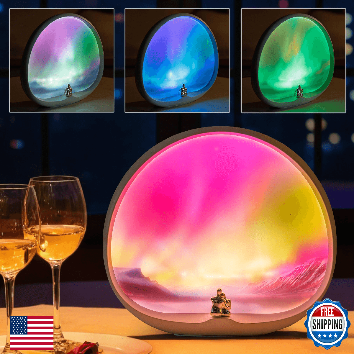 mamre Aurora Light Gift Dimmable Night Lamp for Wedding Anniversary Valentine's - Image 1