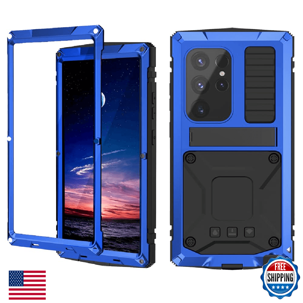 FunnyWin S24 Ultra Aluminum Military Grade Rugged Case Metal w/ Screen Protector - Image 1