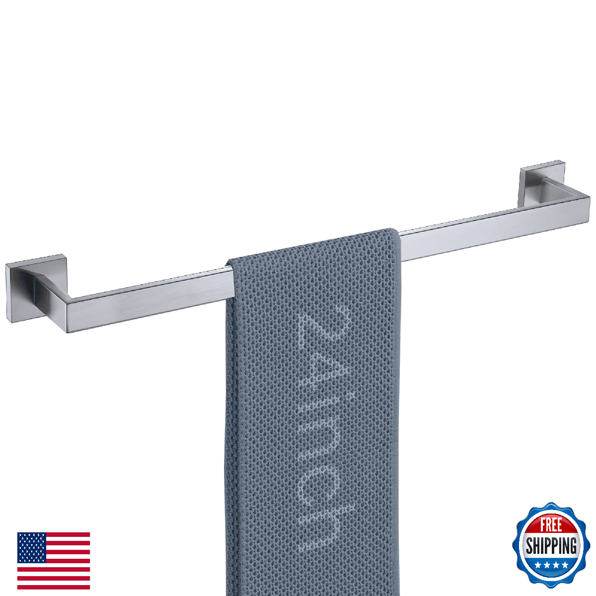 LANC 24" Bathroom Towel Bar Wall Mounted Hand Towel Holder Brushed Nickel - Image 1