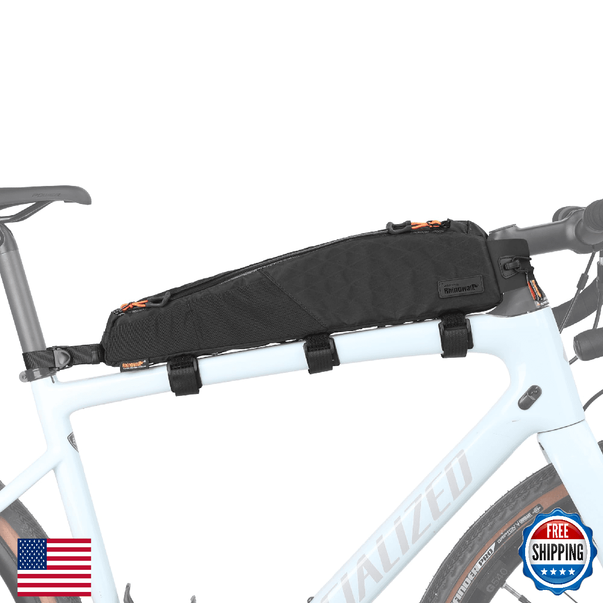 Rhinowalk Bike Top Tube Bag Bicycle Front Frame Bag Waterproof Bike Bag 2.1L wit - Image 1