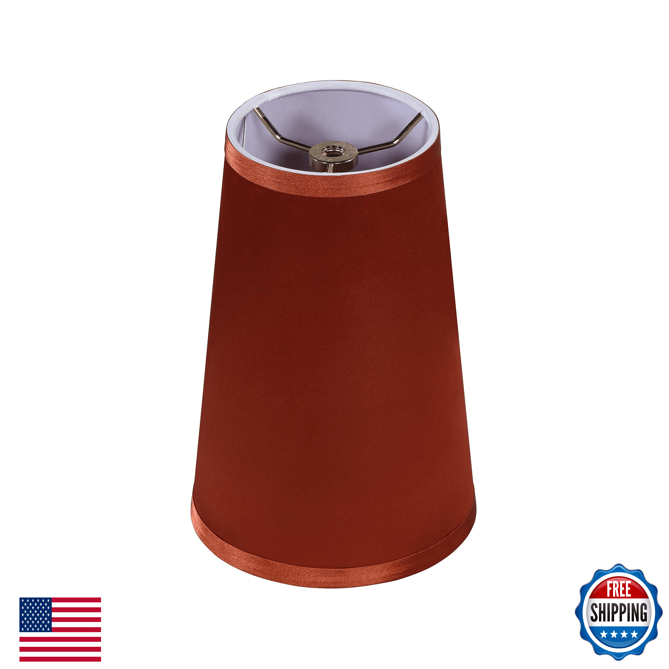 Aspen Creative 32162 Empire Spider Fitter Lamp Shade, Brick Red, 4.25x6x9" - Image 1