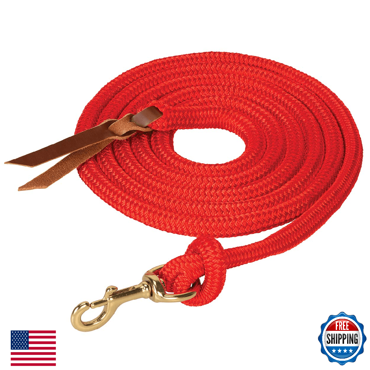 Poly Cowboy Lead w/ Snap, 5/8" x 10', UV-Resistant Polyester - Image 1
