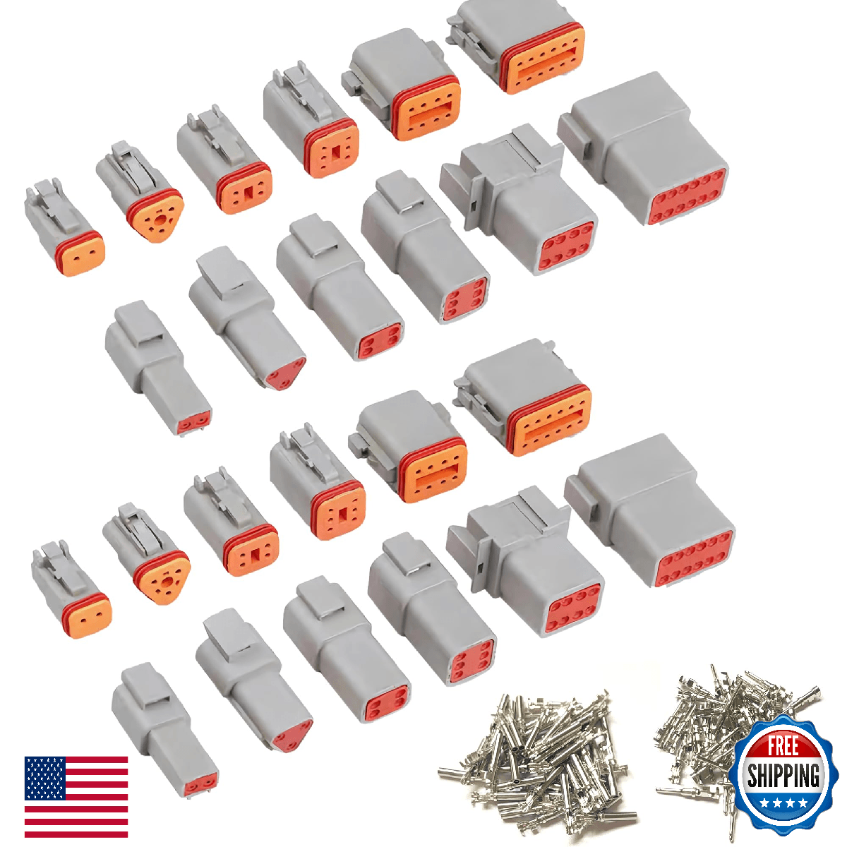 GUIRUIMOON DT Connector Kit: 2, 3, 4, 6, 8, 12 Pin Waterproof Wire Connectors - Image 1