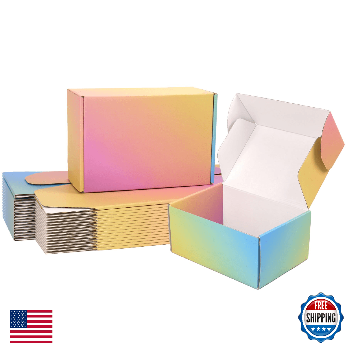 Dezibox 9x6x4 Shipping Boxes 30 Pack Colorful Corrugated Cardboard Mailer Boxes - Image 1
