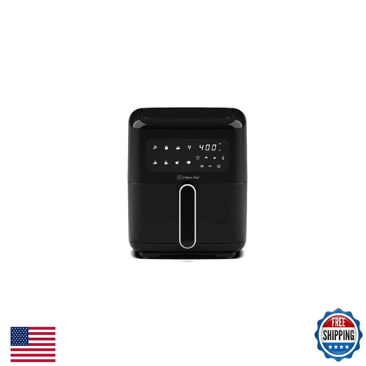 Culinary Chef 3.2-Quart Electric Air Fryer Adjustable Temp Touch Panel 1200W - Image 1