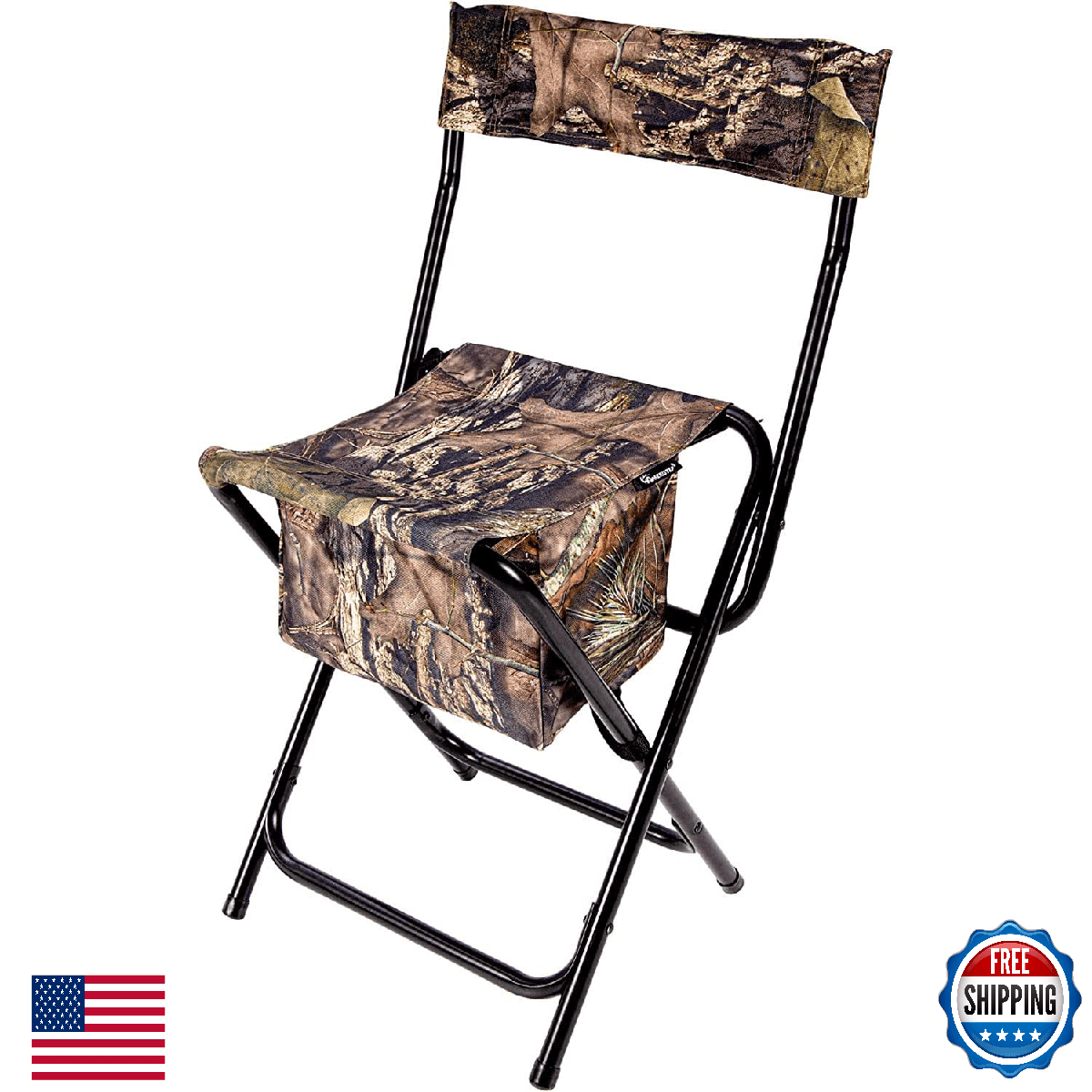 AMERISTEP Portable Foldable High-Back Blind Hunting Chair M-O Break-Up Country - Image 1