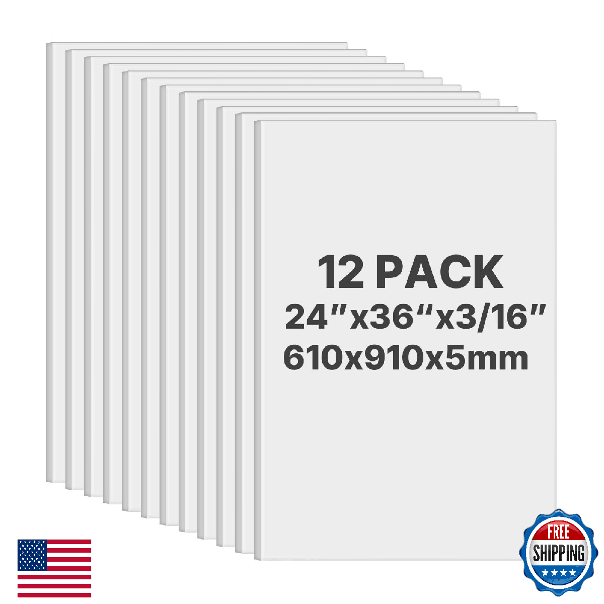 VEVOR Foam Board, 12 Pack 24 x 36 Inch, 3/16 Inch Thickness White Poster Board, - Image 1