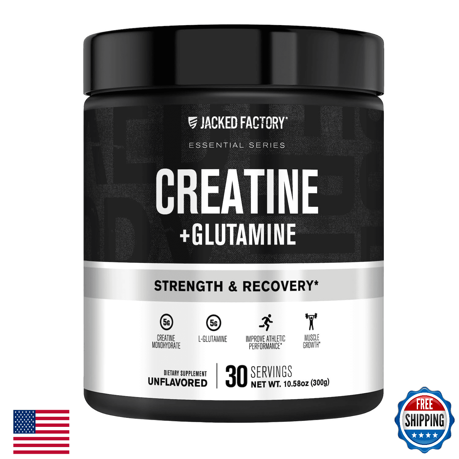 Jacked Factory Creatine + Glutamine Muscle Recovery Muscle Growth Strength Energ - Image 1