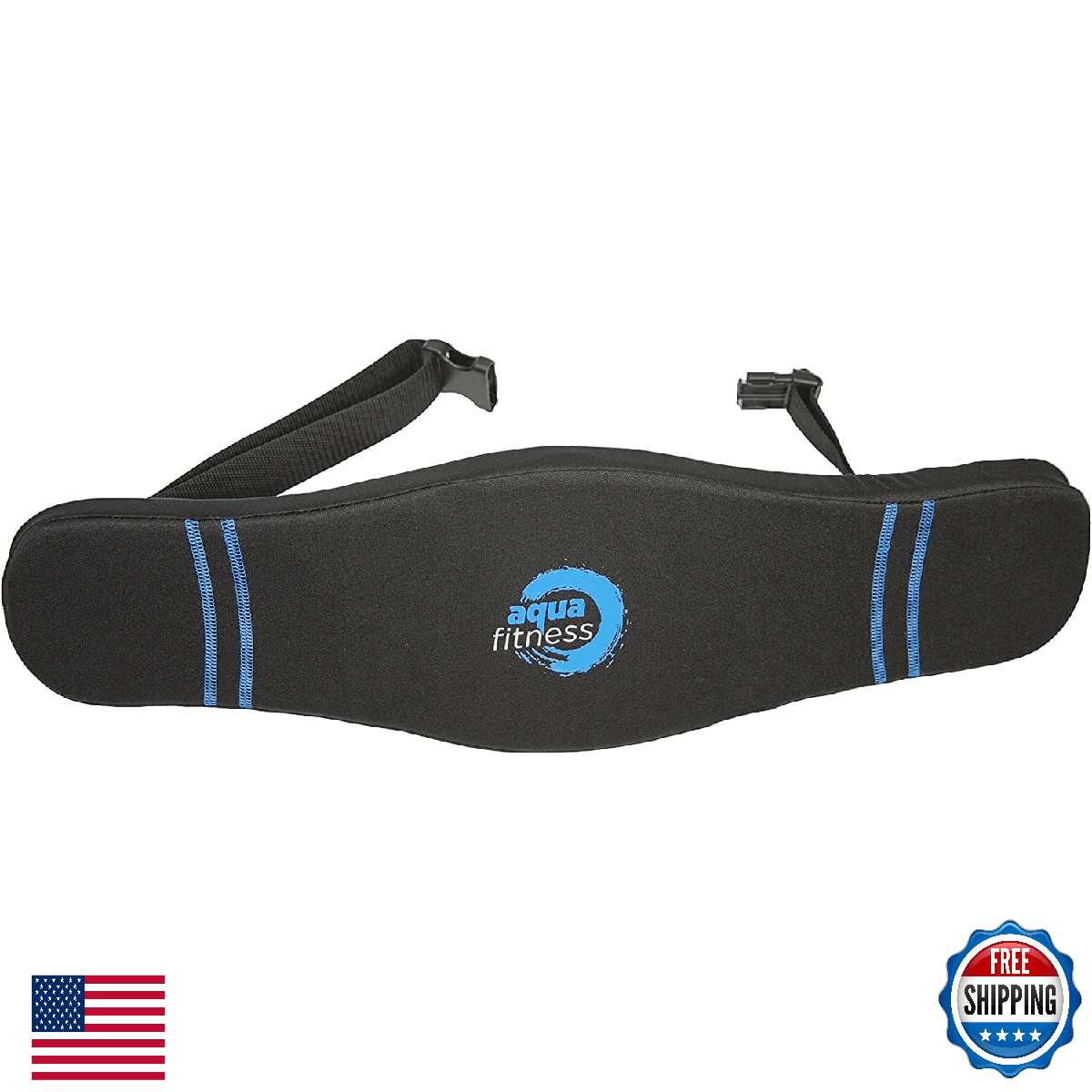 Aqua Water Fitness Deluxe Flotation Belt Adult Pool Swim Aerobics Black - Image 1