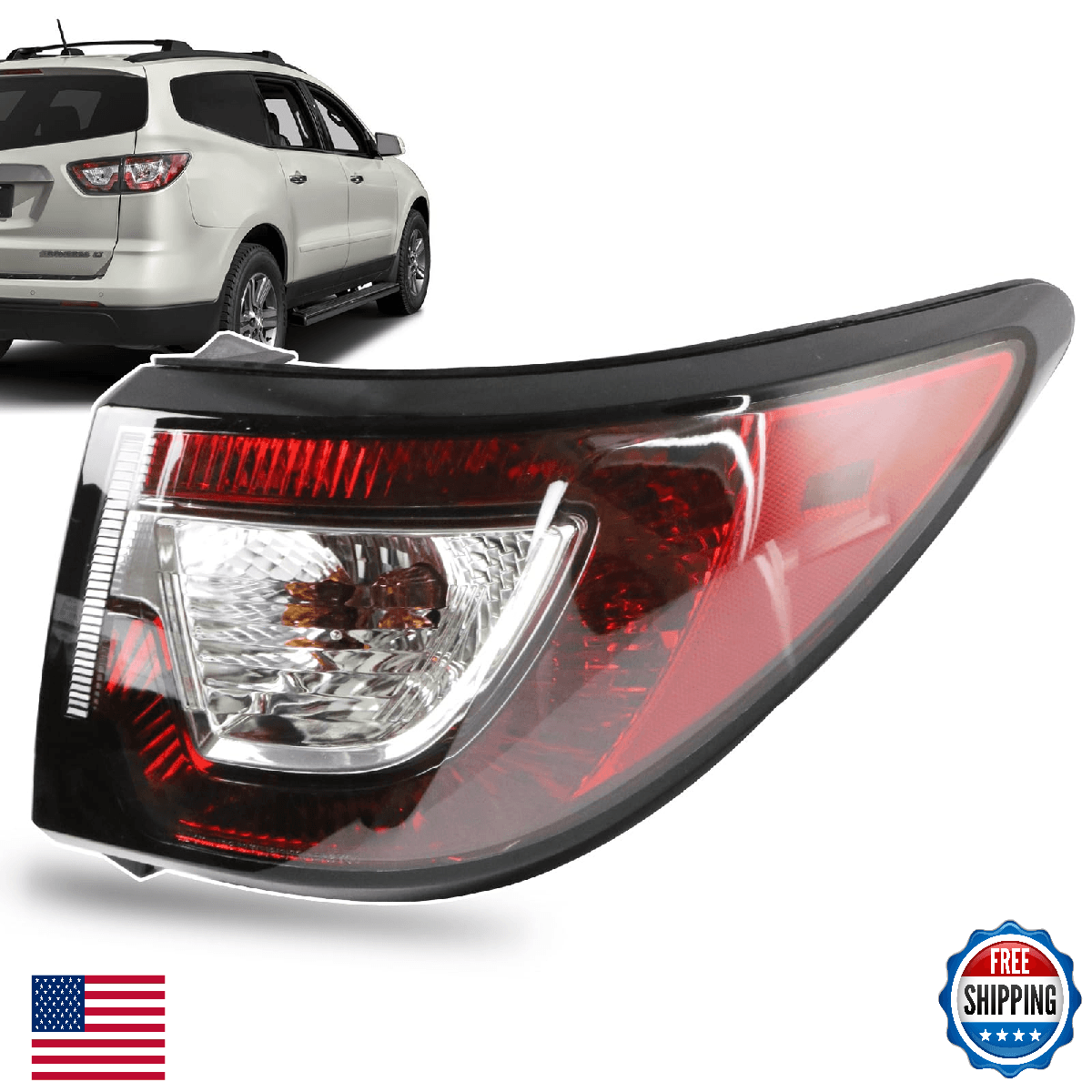 Lathsy Tail Light Compatible With 2013-2017 Chevy Traverse Rear Light Taillight - Image 1