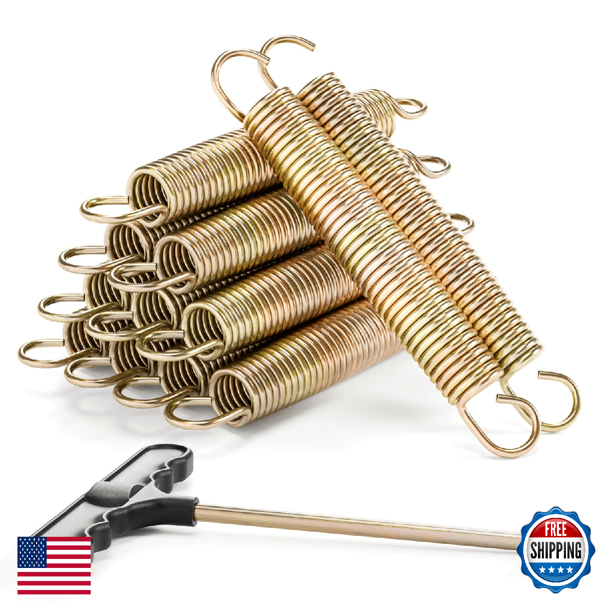 LUDACOO 7" Trampoline Springs, Heavy Duty Stainless Steel Trampoline Accessories - Image 1