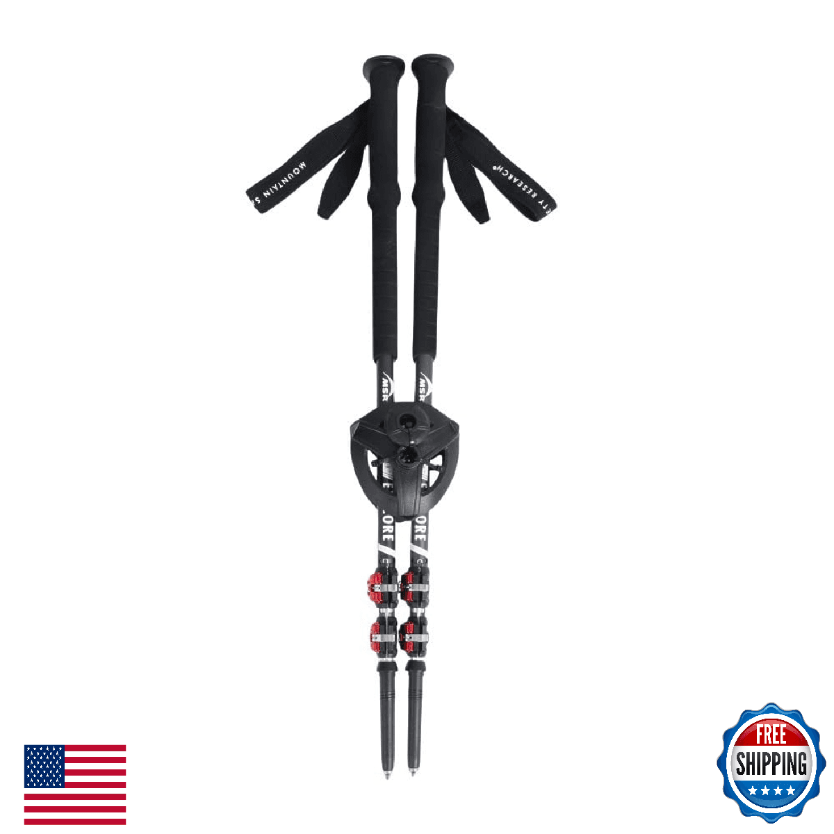 MSR DynaLock Explore 3-Section Aluminum Trekking Poles for Hiking/Snowshoeing - Image 1
