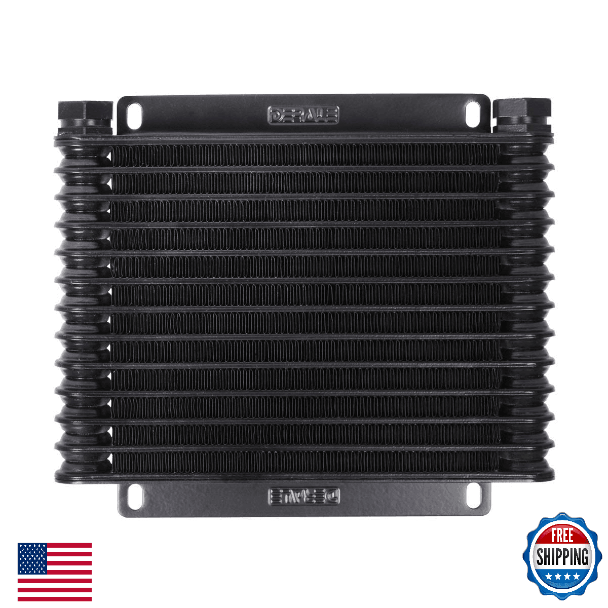 DERALE Fluid Cooler 9000 Series 9.75x8.438x1.25in Plate Fin Aluminum Black Kit - Image 1