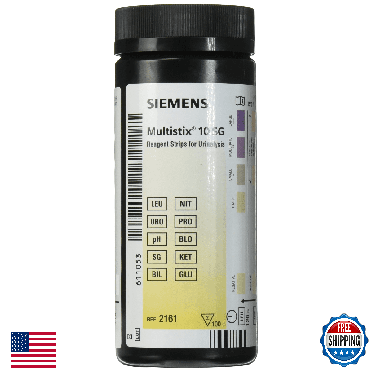 Siemens Healthcare Diagnostics 2161 MultiStix 10 SG Reagent Strips, CLIA Waived - Image 1